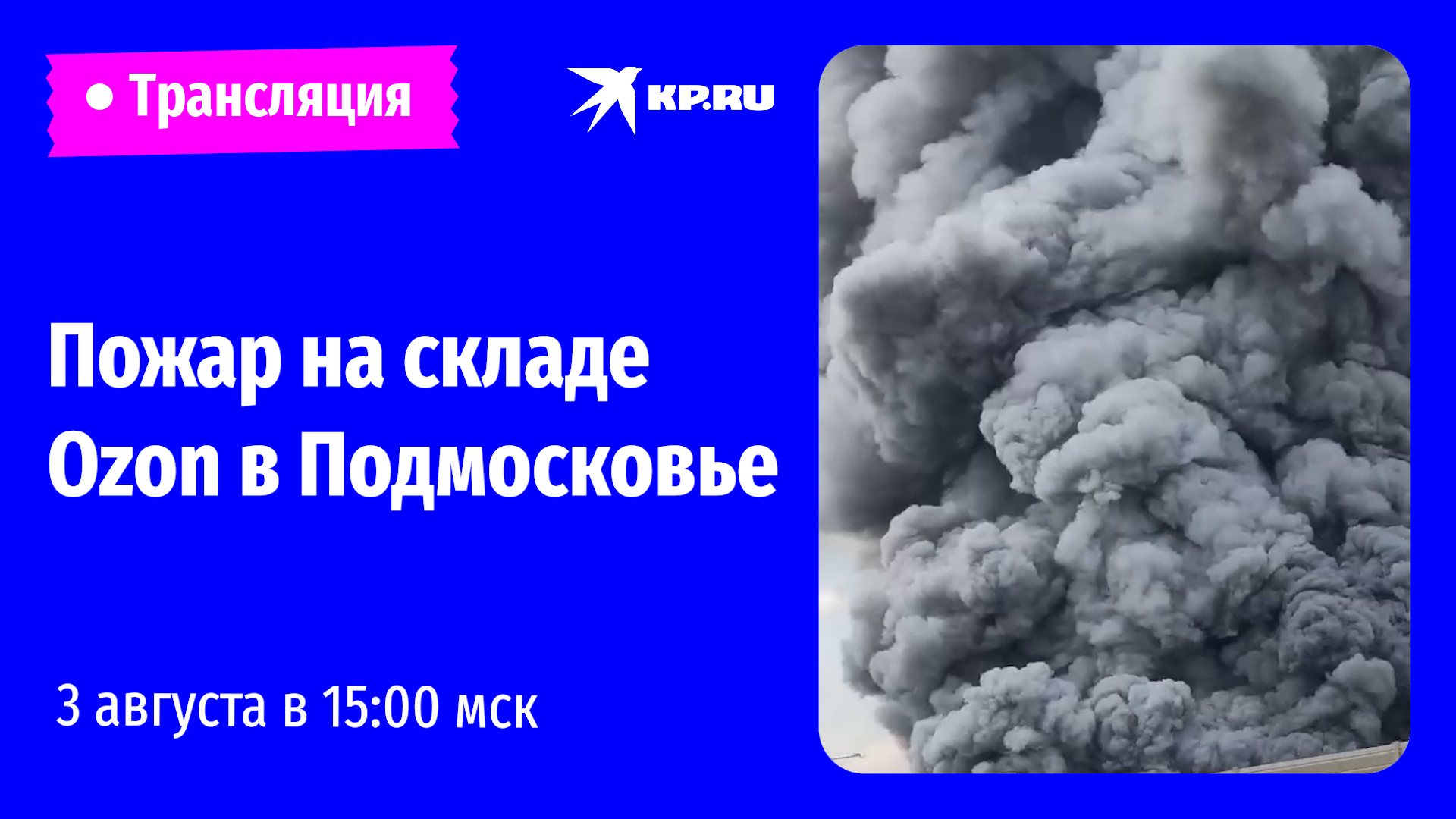 Пожар на складе Ozon в Истре 3 августа 2022: онлайн-трансляция, количество  пострадавших, причины пожара - KP.RU